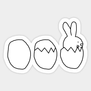 Easter Eggs with a Bunny Minimal Sticker